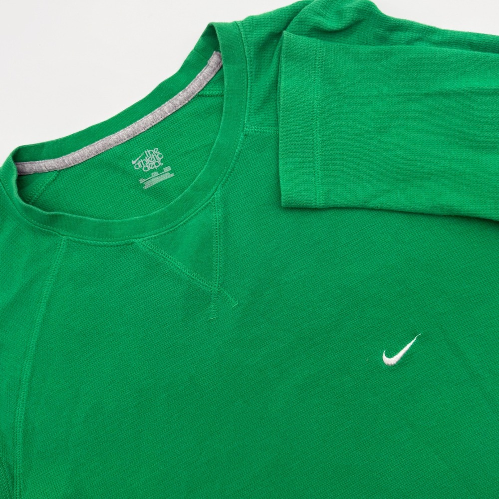 Nike The Athletic Dept Mens XXL Green Waffle Knit Thermal Long Sleeve Shirt Logo